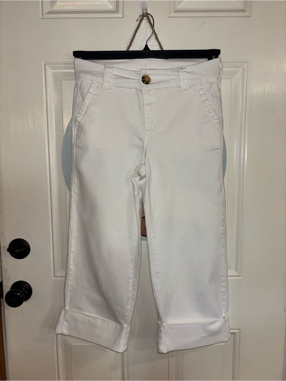 Maurices White Cropped Cuffed Jeans